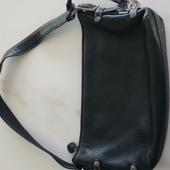 Brighton Pebbled Leather Shoulder Bag With Beautiful Silver Hardware - Picture 15 of 15